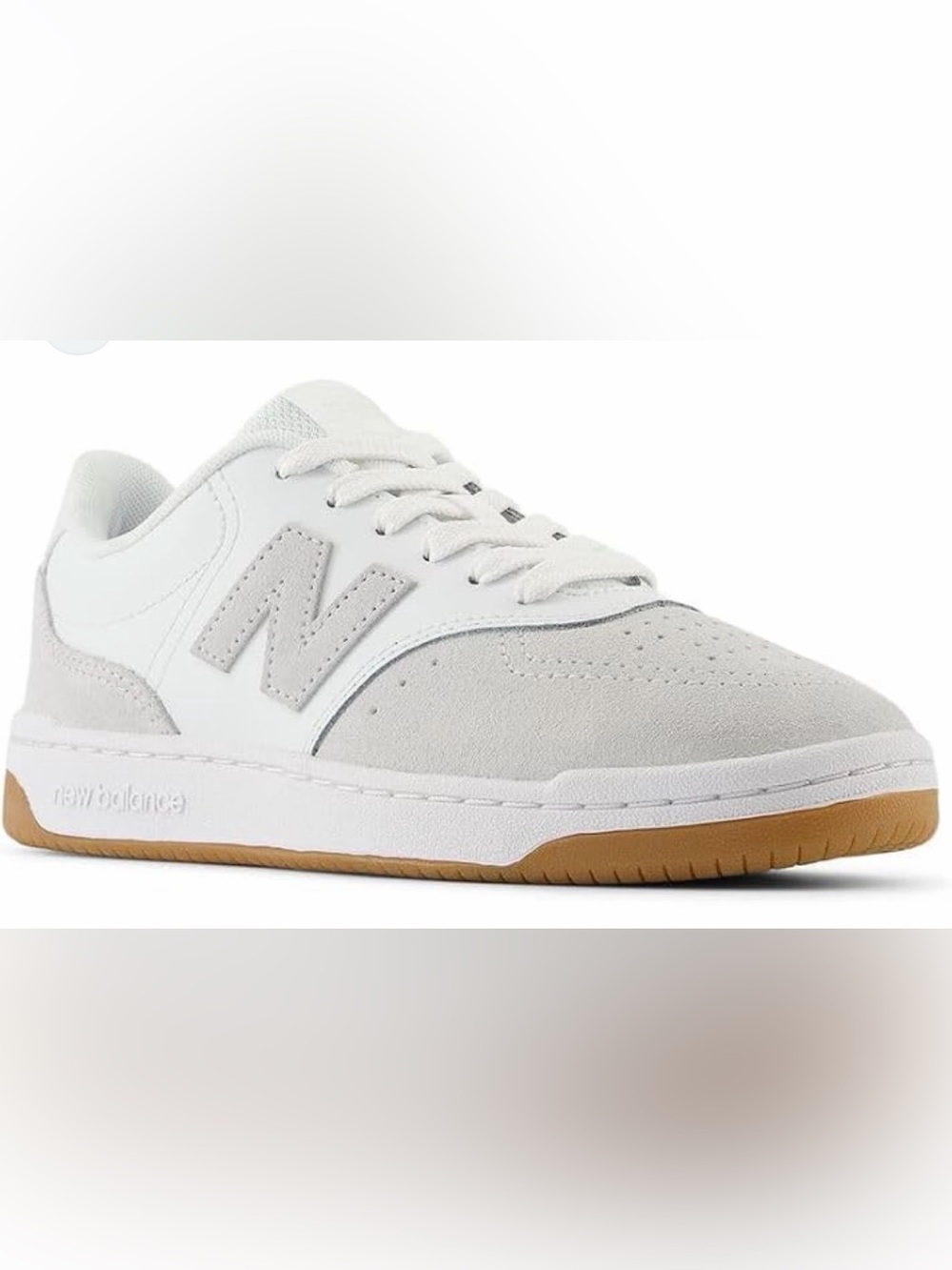 New Balance BB80 Court Sneakers White and Grey Suede